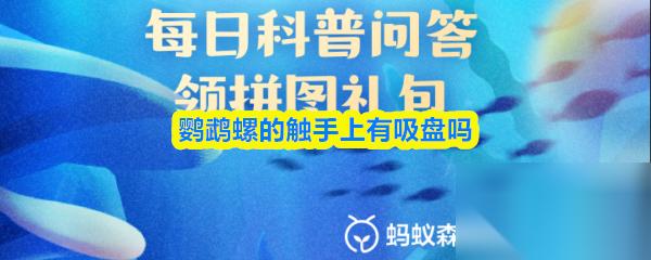 鹦鹉螺的触手上有吸盘吗