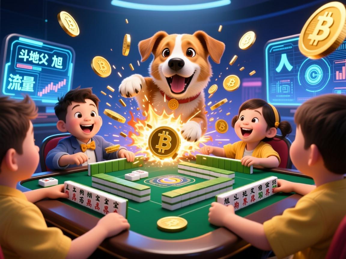 当斗地主的流量撞上狗狗币的狂潮，旭旭宝宝的跨界狂欢