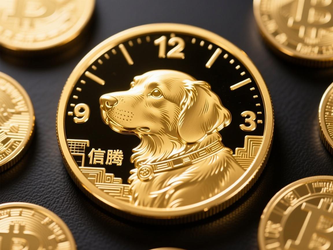 金色狗狗币纪念章，数字时代的信仰图腾