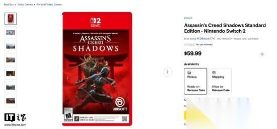 刺客信条影 NS2版预购开启 发售较晚不包含承诺DLC