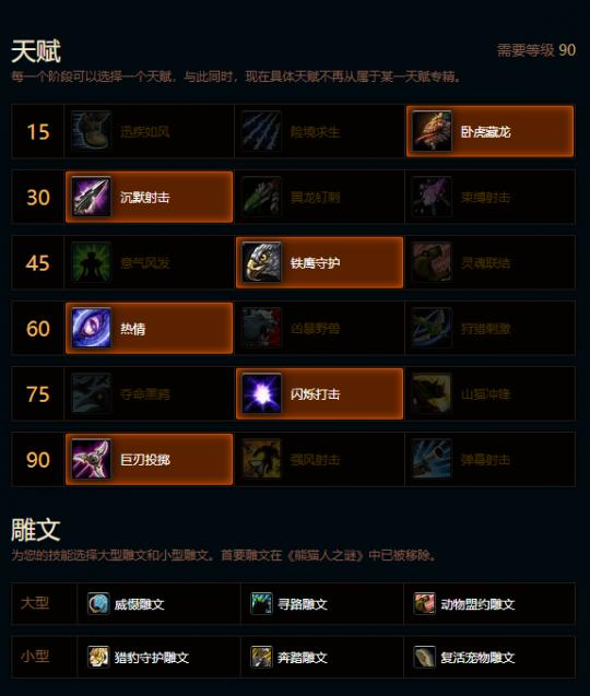 魔兽世界熊猫人之谜野兽猎天赋雕文推荐