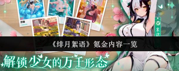 绯月絮语 氪金内容一览