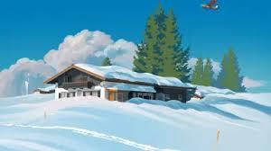 如何画雪地小屋