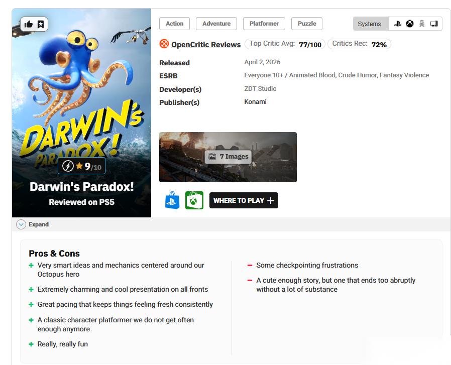 达尔文悖论 章鱼主角横闯异化工厂的高辨识度平台解谜佳作