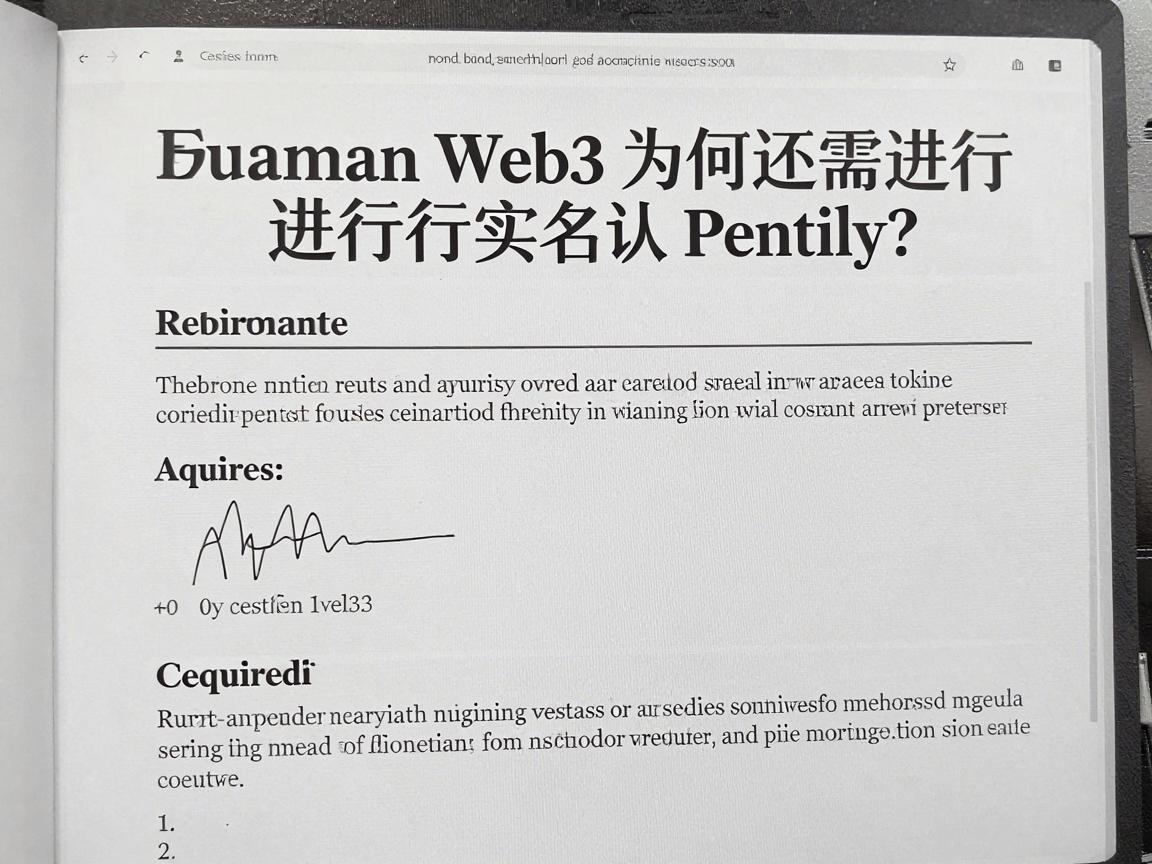 币安Web3为何还需进行实名认证