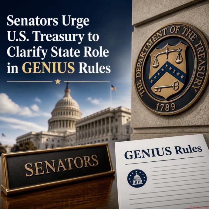 参议员敦促美国财政部明确各州在GENIUS规则中的角色